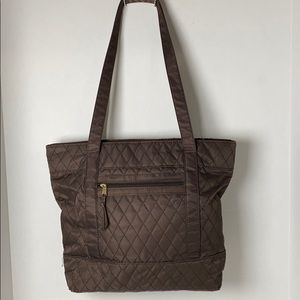 5 for $20 Brown quilted large shoulder bag